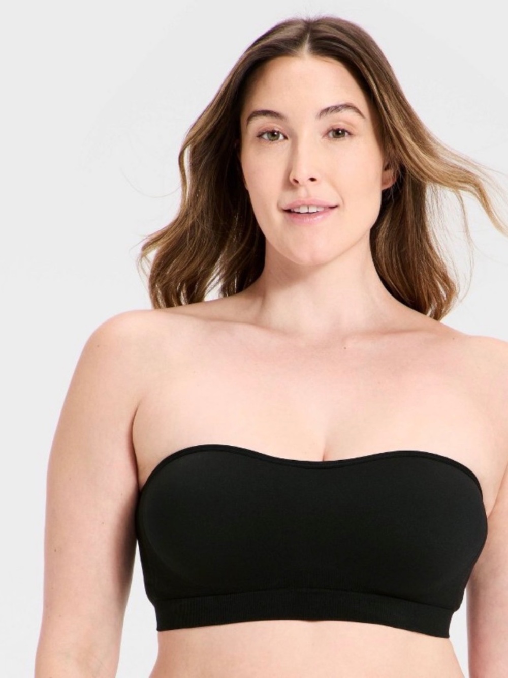 NWOT Auden Strapless Bandeau Bra Black XL Seamless Push Up Padded